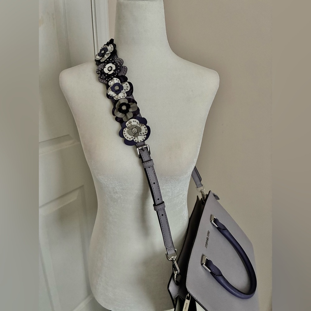 Michael Kors Lavender Handbag with Floral Embellished Strap